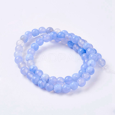 Natural Dyed & Heated Agate Bead Strands G-P277-01-6mm-1