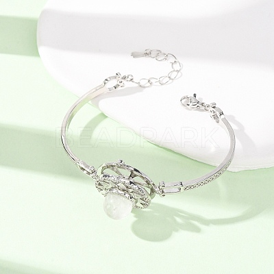 Rotating Sun Natural Quartz Crystal Link Bracelets GG-CBA0251-11P-11-1