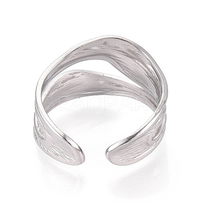 304 Stainless Steel Cuff Ring X-RJEW-N038-112P-1