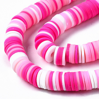 Handmade Polymer Clay Beads Strands CLAY-R089-8mm-093-1