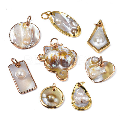 Natural White Shell Pendants SHEL-S278-074-1