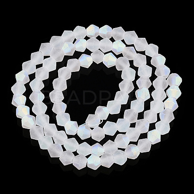 Imitate Austrian Crystal Bicone Frosted Glass Beads Strands EGLA-A039-T6mm-MB13-1
