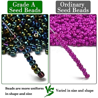 FGB 6/0 Grade A Round Glass Seed Beads SEED-Q008-4mm-F605-1