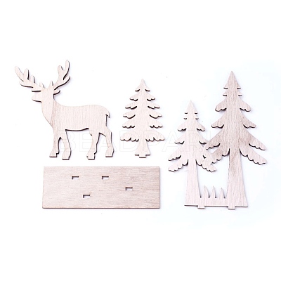 Undyed Platane Wood Home Display Decorations DJEW-F006-04-1