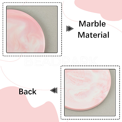2Pcs 2 Styles Marble Pattern Porcelain Cup Coasters AJEW-CP0009-18C-1