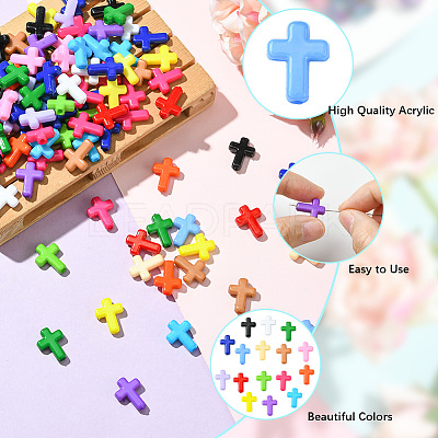 560Pcs 16 Colors Opaque Acrylic Beads SACR-PA0001-01-1