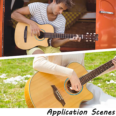 Waterproof PVC Flower Pattern Classical Guitar Sound Hole Ring Mouth Wheel Sticker DIY-WH20058-13A-1