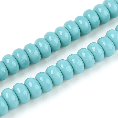 Opaque Spray Painted Glass Beads GLAA-ZX008-8mm-18R-1