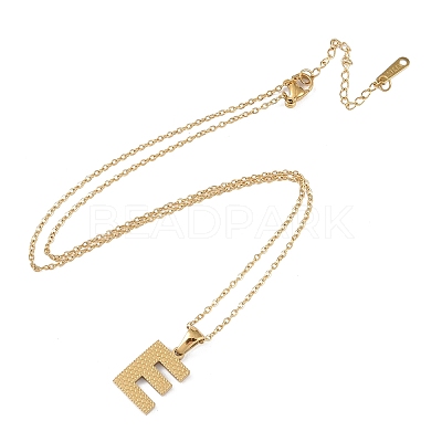 Ion Plating(IP) Initial Letter 304 Stainless Steel Pendant Necklaces NJEW-M199-01G-E-1