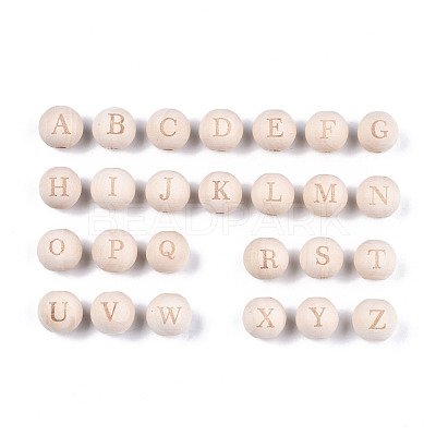 Unfinished Natural Wood European Beads WOOD-S045-143A-01-1