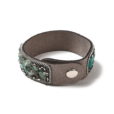 Faux Suede Snap Cord Bracelet BJEW-F428-02-1