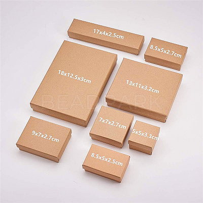 Kraft Paper Cardboard Jewelry Boxes CBOX-BC0001-09-1