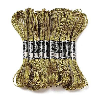 10 Skeins 12-Ply Metallic Polyester Embroidery Floss OCOR-Q057-A06-1
