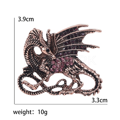 Dragon Rhinestone Pins PW-WG14714-01-1