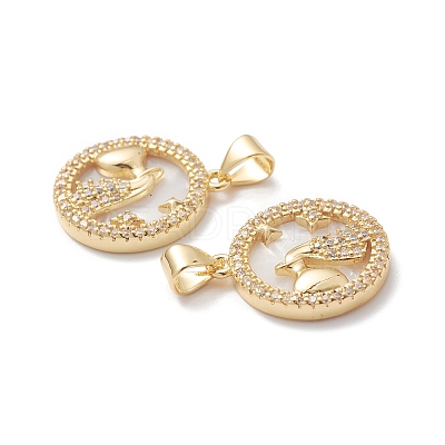 Rack Plating Brass Shell Pendants KK-D087-25G-03-1