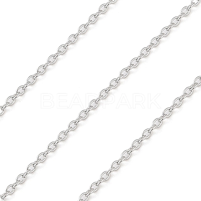 Anti-Tarnish Rhodium Plated 925 Sterling Silver Cable Chains LS-STER-E072-02P-02-1