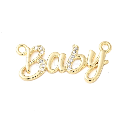 Brass Micro Pave Clear Cubic Zirconia Links KK-D357-03E-G-1
