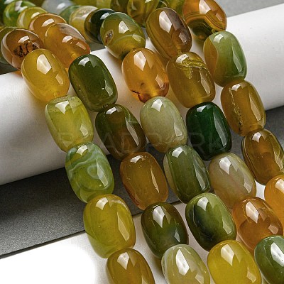 Natural Banded Agate/Striped Agate Beads Strands G-A223-D12-01A-1