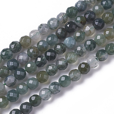Natural Moss Agate Beads Strands G-F596-21-3mm-1