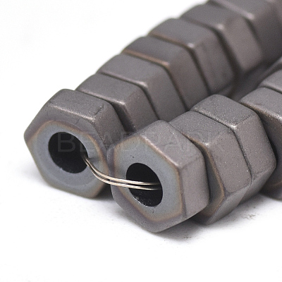 Electroplate Non-magnetic Synthetic Hematite Beads Strands G-T061-08F-1