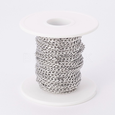 Tarnish Resistant 304 Stainless Steel Curb Chains CHS-F003-03P-B-1