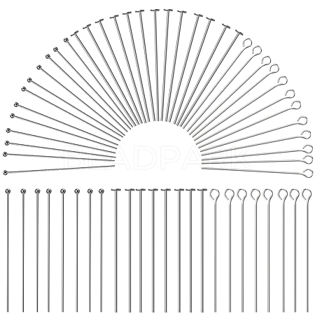 SUNNYCLUE 600Pcs 3 Styles 304 Stainless Steel Ball Head Pins & Flat Head Pins & Eye Pins STAS-SC0007-81-1