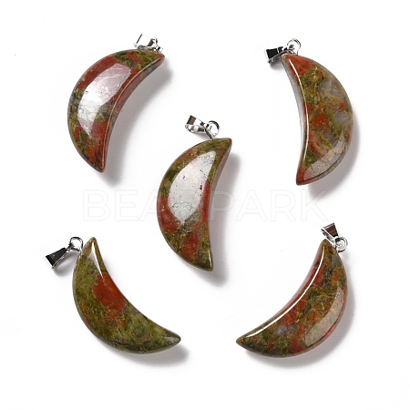 Natural Unakite Pendants G-F714-03E-1