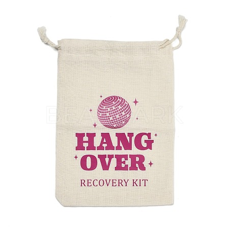 Cloth Hangover Kit Party Favor Drawstring Bags ABAG-A012-05A-02-1