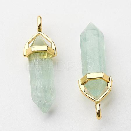 Natural Green Fluorite Pointed Pendants G-G902-A01-1