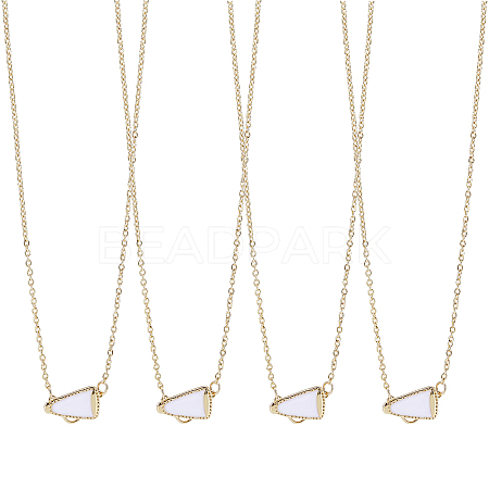 4Pcs Brass Enamel Trumpet Pendant Necklaces for Women NJEW-PH0001-58G-1