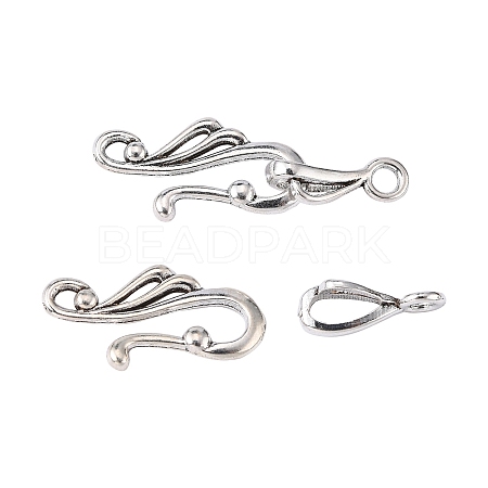 Tibetan Style Alloy Hook and Eye Clasps LS-LF1157Y-NF-1