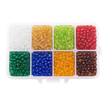 Mixed Style 6/0 Round Glass Seed Beads SEED-PH0006-4mm-06-1