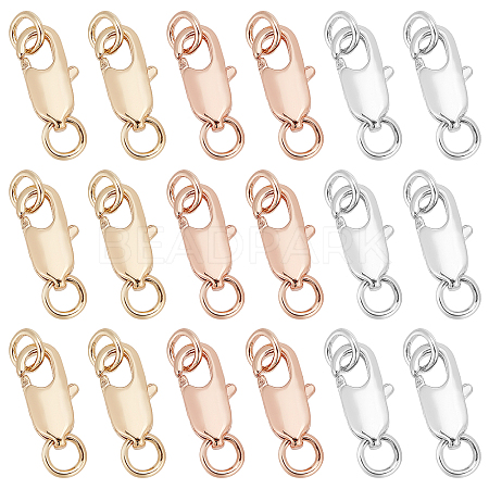   18Pcs 3 Colors Brass Lobster Claw Clasps KK-PH0002-99-1