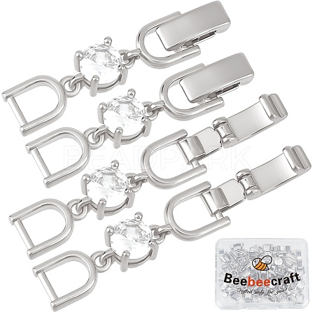 6Pcs Extender Clasps Brass Micro Pave Cubic Zirconia Fold Over Extension Clasps FIND-BBC0003-54A-1