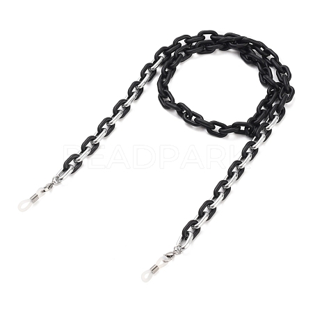 Spray Painted CCB Plastic Linking Eyeglasses Chains AJEW-EH00240-01-1