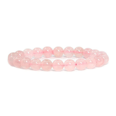 SUNNYCLUE Natural Rose Quartz Round Beads Stretch Bracelets BJEW-PH0001-8mm-20-1