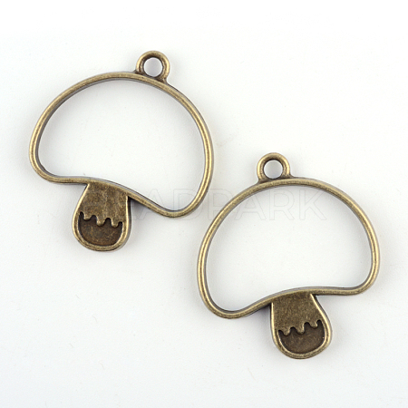 Rack Plating Alloy Open Back Bezel Pendants X-PALLOY-S047-35F-FF-1