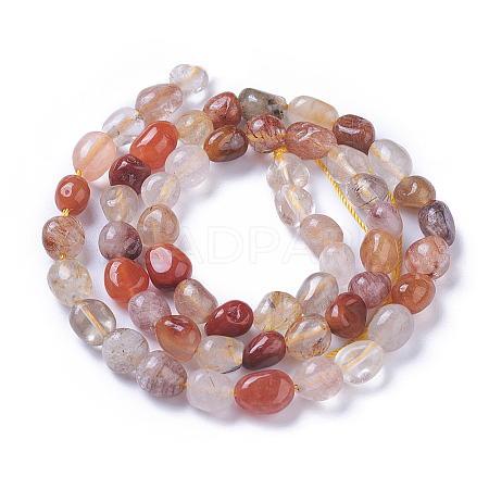 Natural Rutilated Quartz Beads Strands X-G-P433-09-1