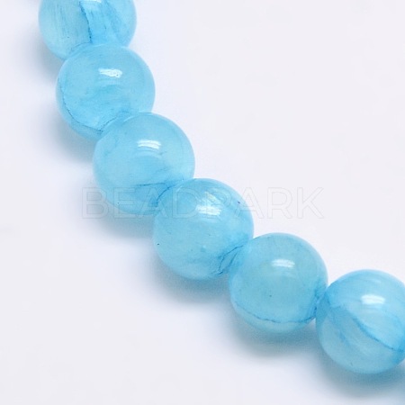 Dyed Natural Green Jade Beads Strands JBS053-6MM-31-1