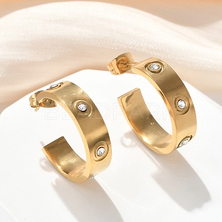 304 Stainless Steel Stud Earrings EJEW-S253-17G-1