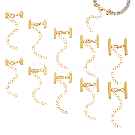 20Pcs 5 Style Brass Slide On End Clasp Tubes HJEW-PH02014-1