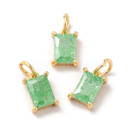 Real 18K Gold Plated Brass Micro Pave Cubic Zirconia Pendants KK-M243-08G-03-1