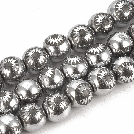 Electroplate Non-magnetic Synthetic Hematite Beads Strands G-T065-10mm-03E-1