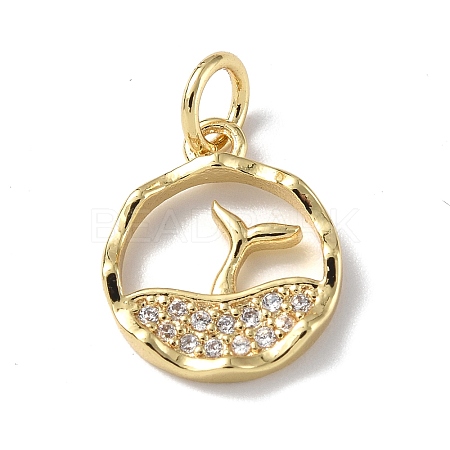 Brass Micro Pave Cubic Zirconia Charms X-ZIRC-F131-18G-1