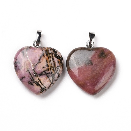 Natural Rhodonite Pendants G-G956-B22-FF-1
