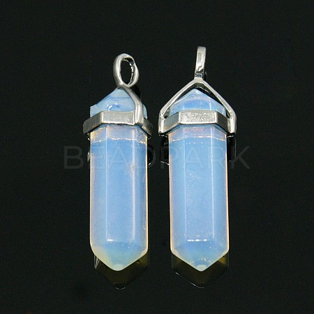 Opalite Double Terminated Pointed Pendants G-N0037-11-1
