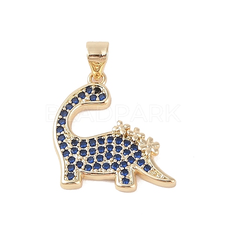 Brass Micro Pave Cubic Zirconia Pendants KK-E111-45E-G-1