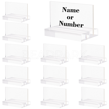 Transparent Acrylic Blank Place Sign & Base Holder Set FIND-WH0042-52-1