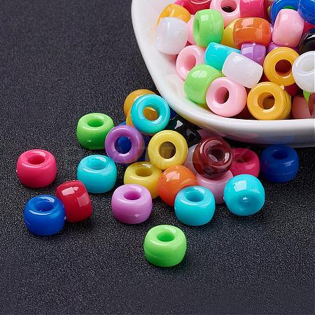 Opaque Acrylic European Large Hole Beads PL338-1