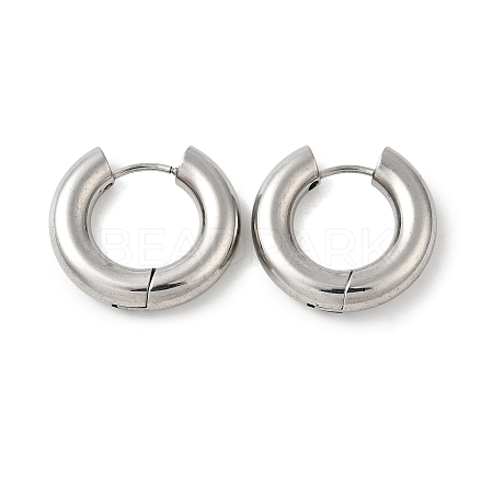 Tarnish Resistant 202 Stainless Steel Huggie Hoop Earrings LS-EJEW-O087-08H-P-1